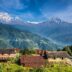 Nepalese village in the Himalaya mountains near Pokhara in Nepal